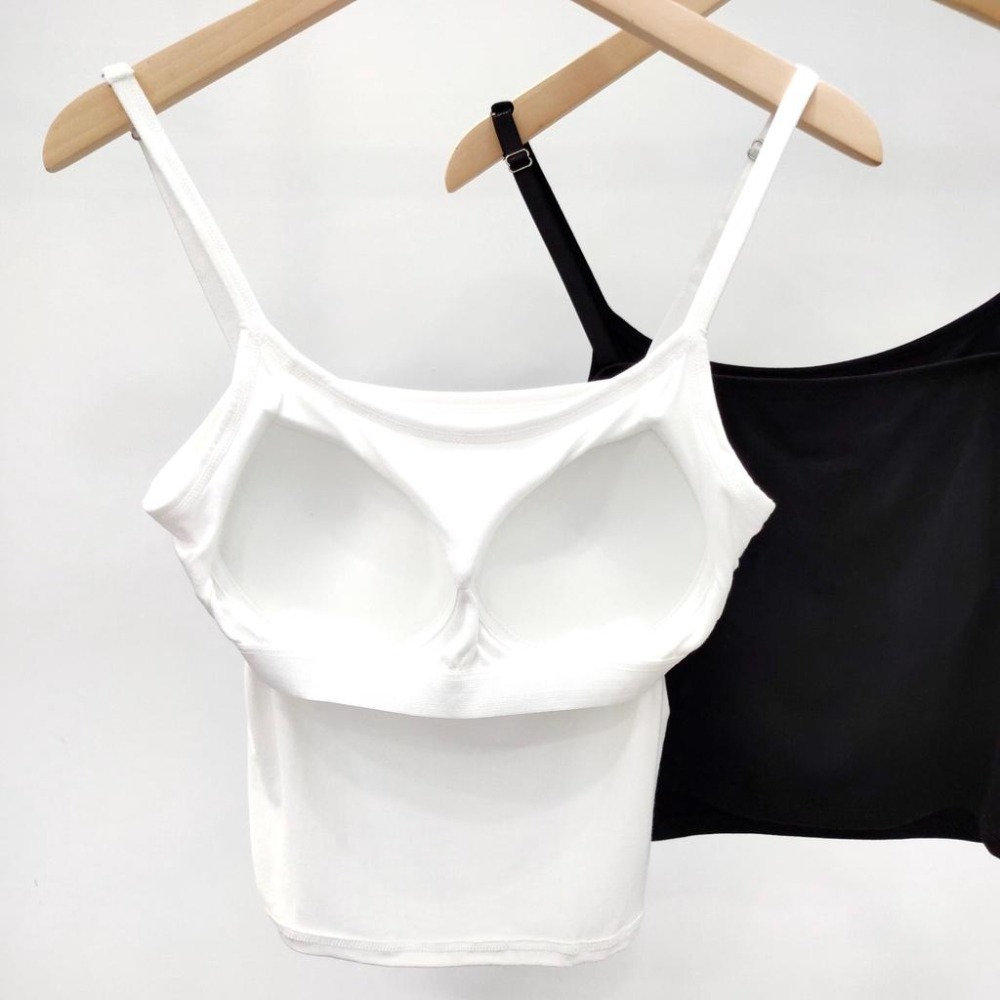 (B13)細肩帶可調式短版Bra top-2色 bar top 胸墊背心 小可愛背心-細節圖6