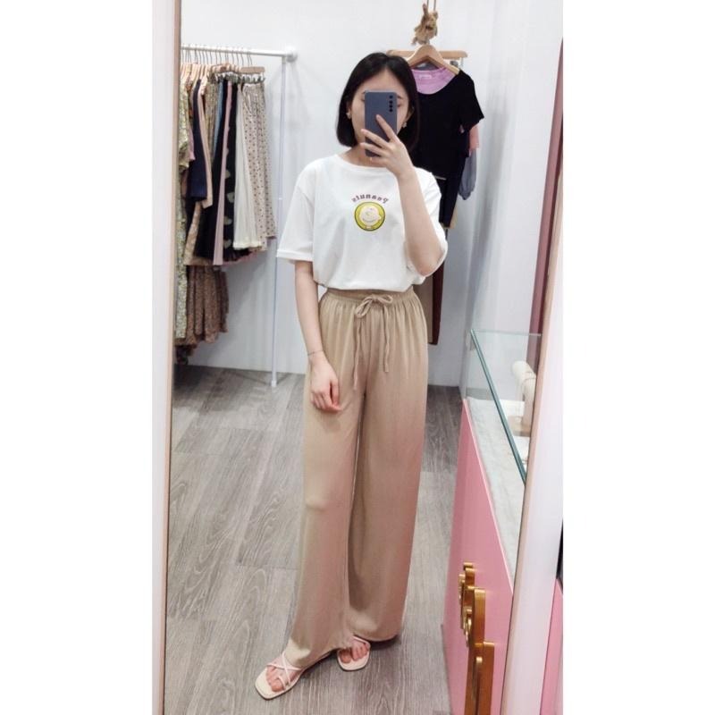 (D123)鬆緊綁帶細百褶寬褲-3色-細節圖3