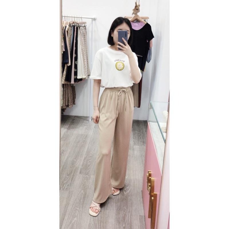 (D123)鬆緊綁帶細百褶寬褲-3色-細節圖4