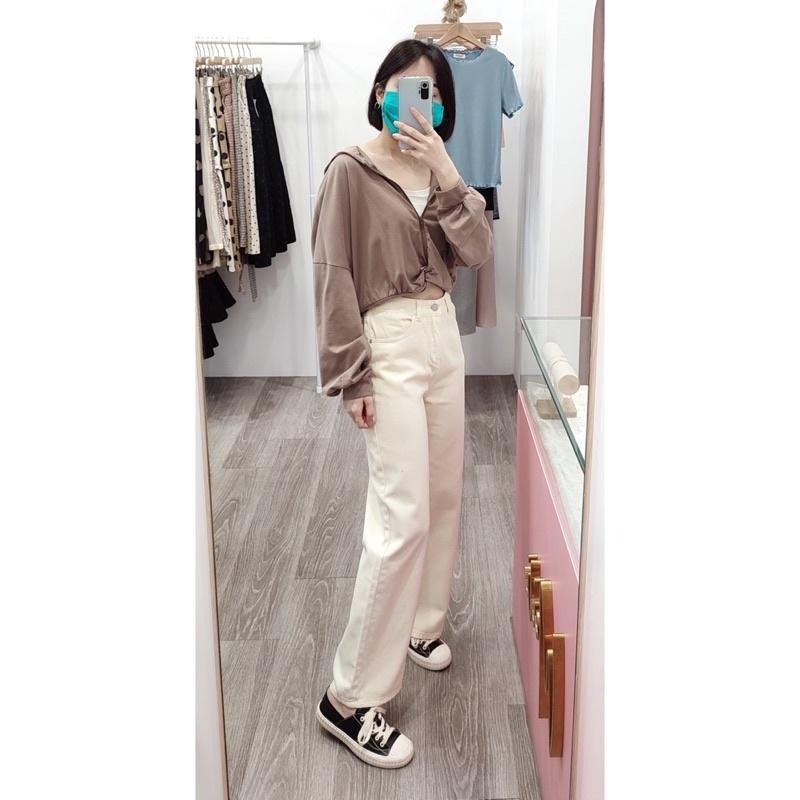 (A84)正韓-下扭結設計拉鍊連帽上衣-3色 短版 短版上衣 長袖短版上衣 帽t 薄長袖 長袖上衣-細節圖4