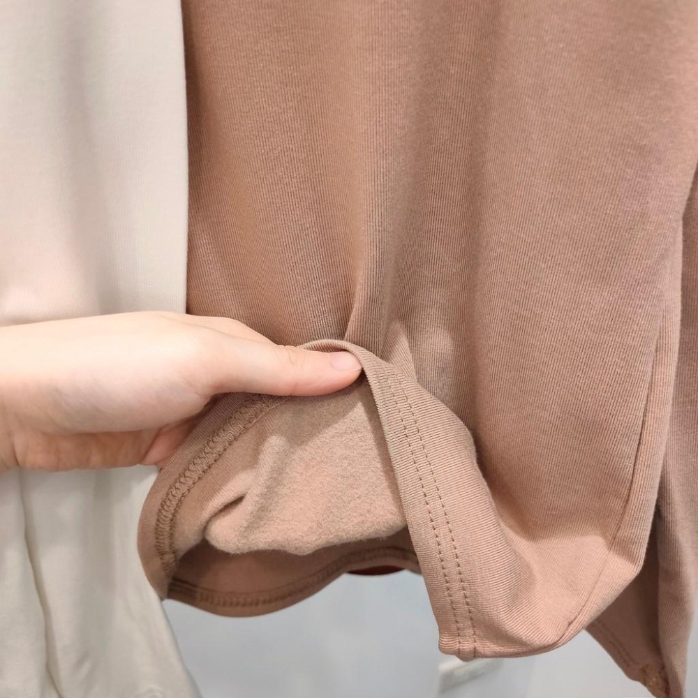 (A108)微高領薄刷毛長袖上衣-5色【現貨-磚】內搭 打底衣 刷毛 刷毛上衣 高領內搭 內搭長袖-細節圖2