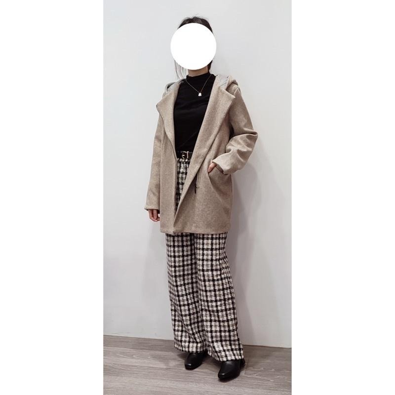 (G19)韓-側拉鍊設計中長版毛呢外套-4色【現貨-灰藍】-細節圖3