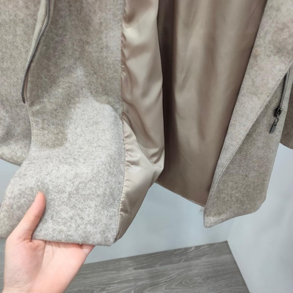 (G19)韓-側拉鍊設計中長版毛呢外套-4色【現貨-灰藍】-細節圖5