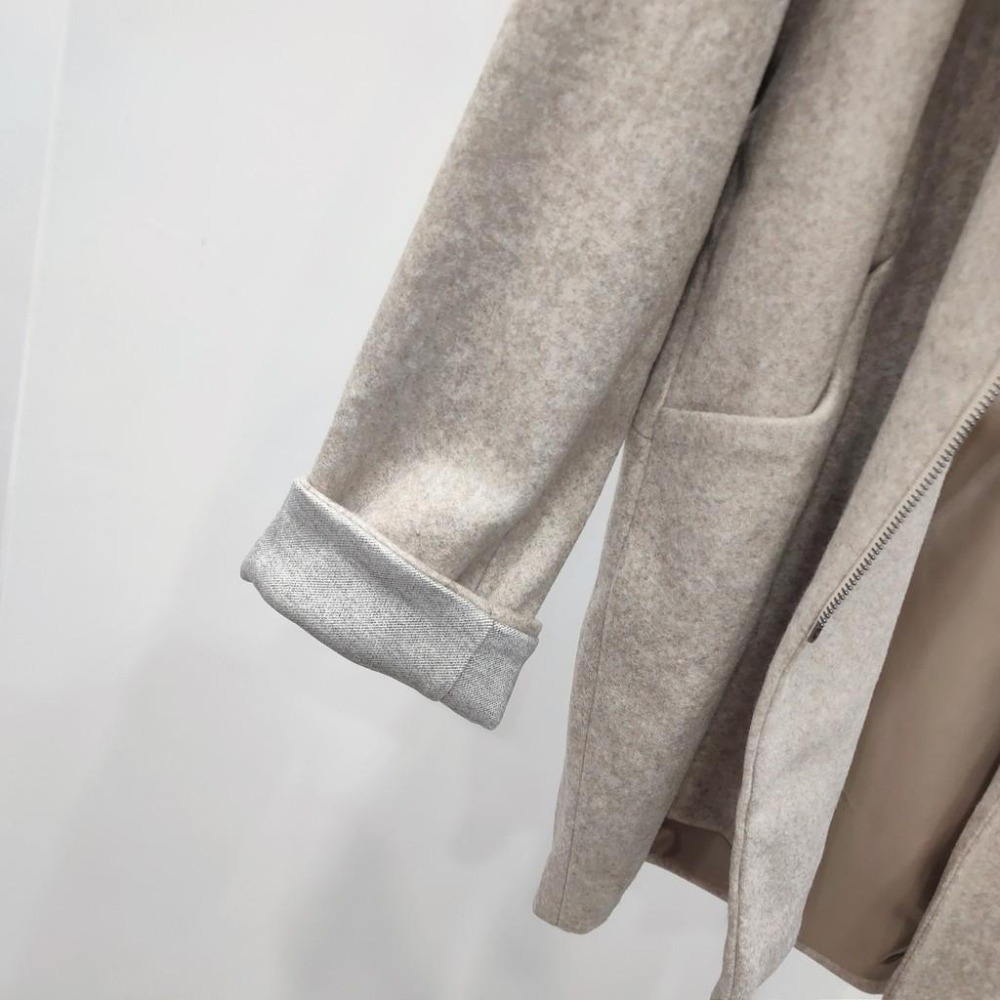 (G19)韓-側拉鍊設計中長版毛呢外套-4色【現貨-灰藍】-細節圖6