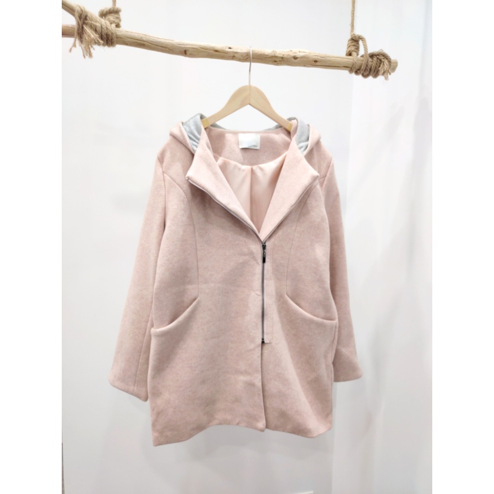 (G19)韓-側拉鍊設計中長版毛呢外套-4色【現貨-灰藍】-規格圖7