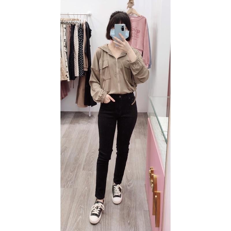 (D82)黑色牛仔磨毛窄管褲S-2L【現貨2L】-細節圖2