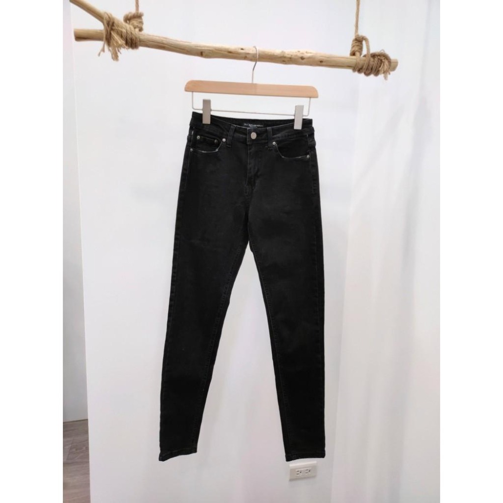 (D82)黑色牛仔磨毛窄管褲S-2L【現貨2L】-細節圖5