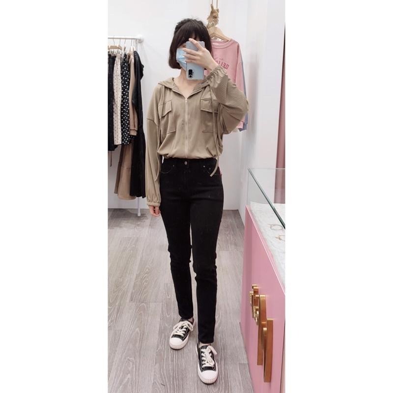 (D82)黑色牛仔磨毛窄管褲S-2L【現貨2L】-細節圖4