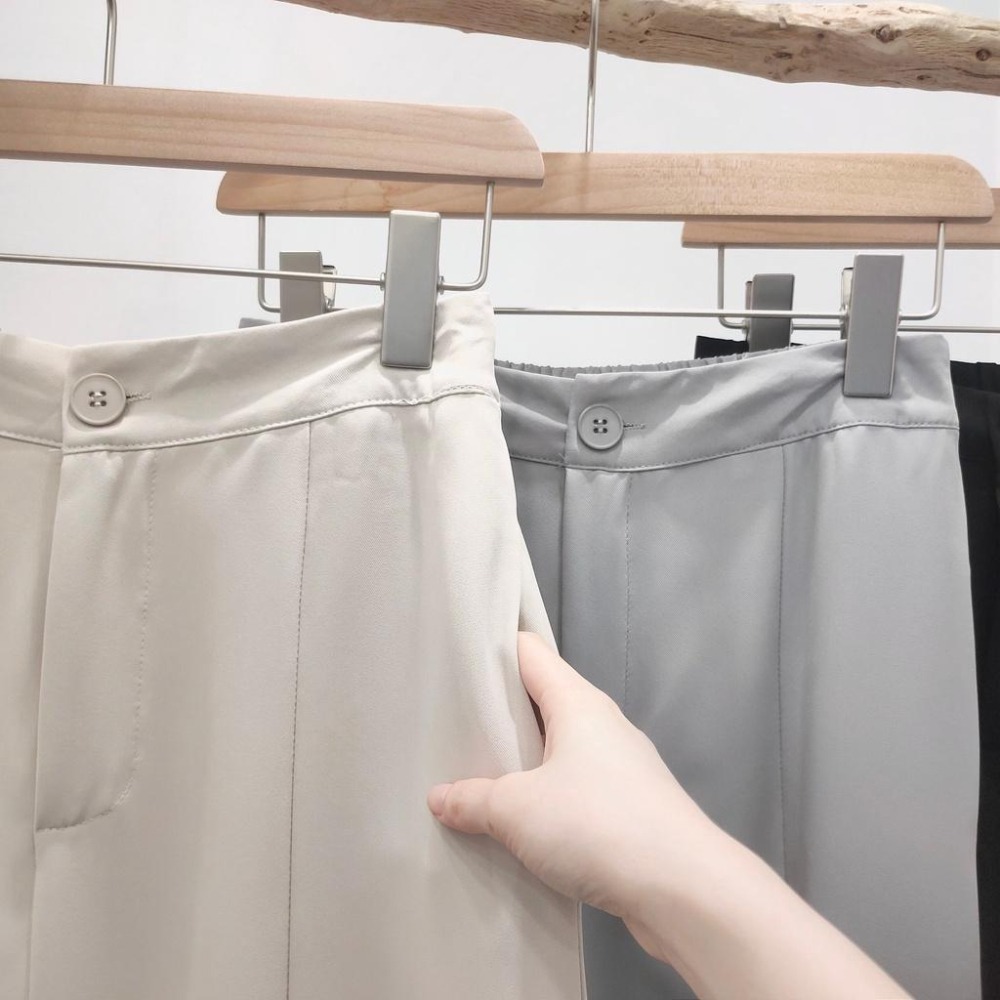 (D112)後鬆緊雪紡寬褲裙-3色【現貨-杏】-細節圖6