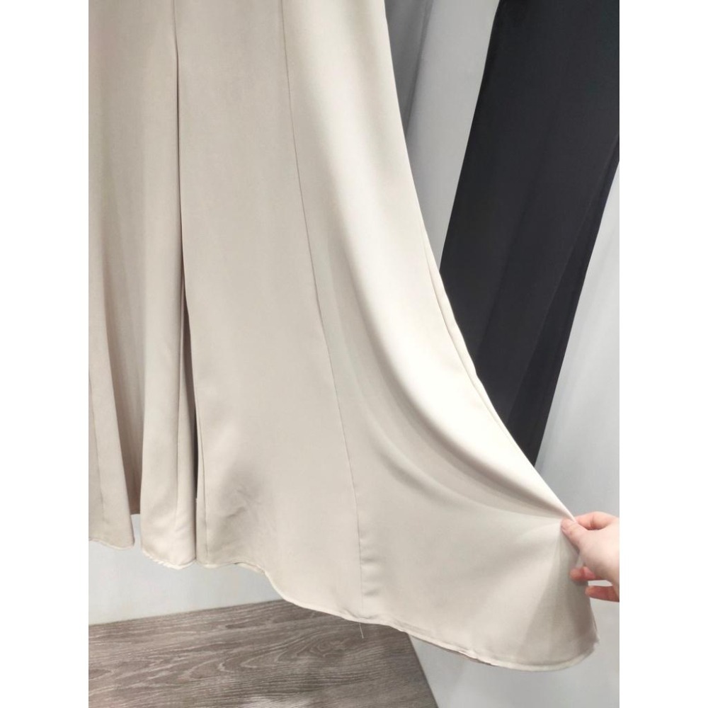 (D112)後鬆緊雪紡寬褲裙-3色【現貨-杏】-細節圖7