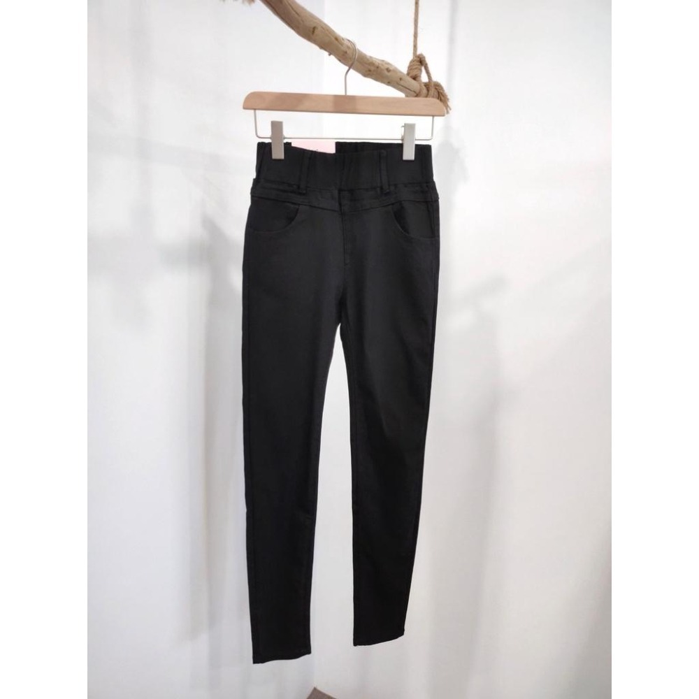 (D169)高腰收腹黑色彈力窄管褲S-2L【現貨XL】-細節圖2