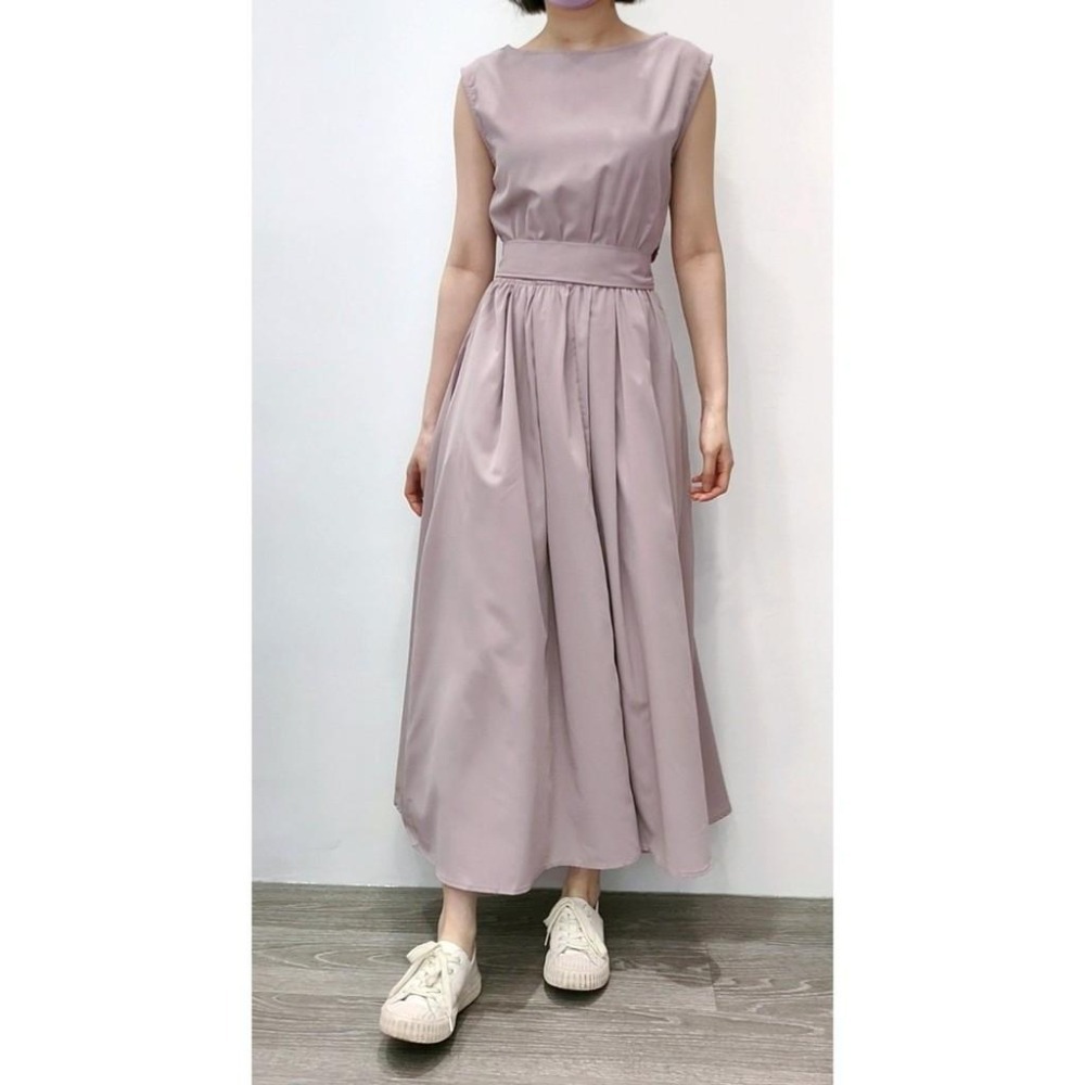 (C34)正韓-背心式側挖洞設計鬆緊長洋裝-4色(有口袋!)【現貨-水藍.紫】-細節圖7