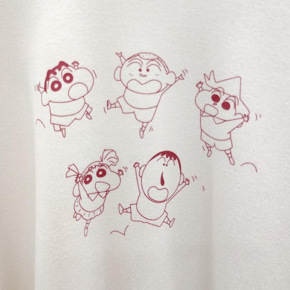 (A113) 正韓 蠟筆小新薄長袖大學t-3色 大學t 韓國 oversize 寬鬆大學t 印花大學t 情侶 長袖上衣-細節圖4