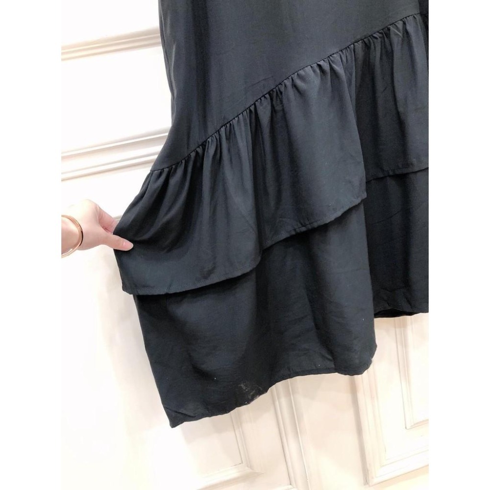 (C35)柔軟無袖綁帶斜下擺長洋裝-2色(有口袋!)-細節圖8