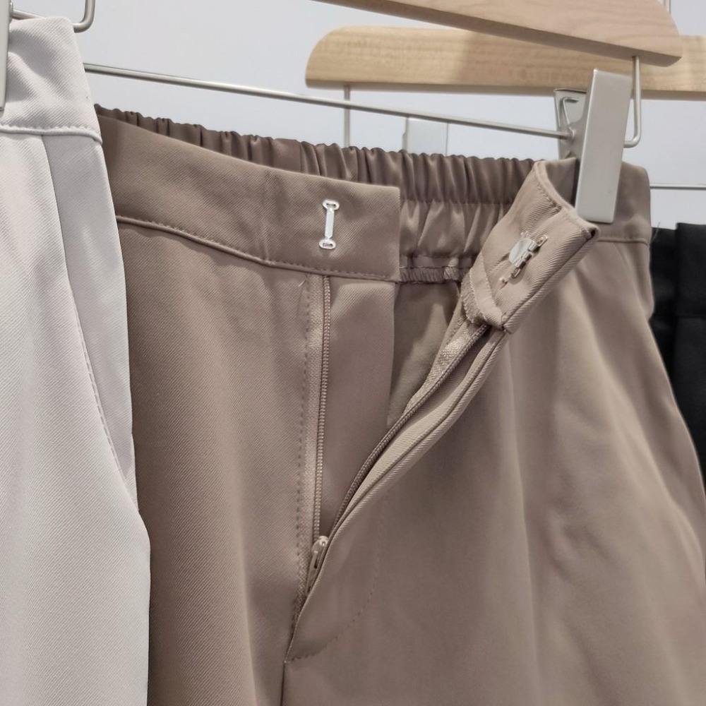 (D67)後鬆緊雪紡西裝短褲-3色【現貨-咖】-細節圖5