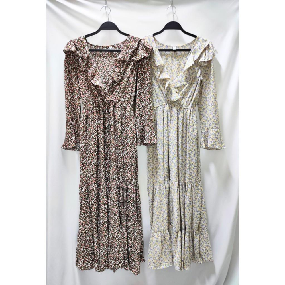 (C2)復古感小花荷葉領長袖洋裝-2色📍折扣出清售完不補/不退換📍-細節圖5