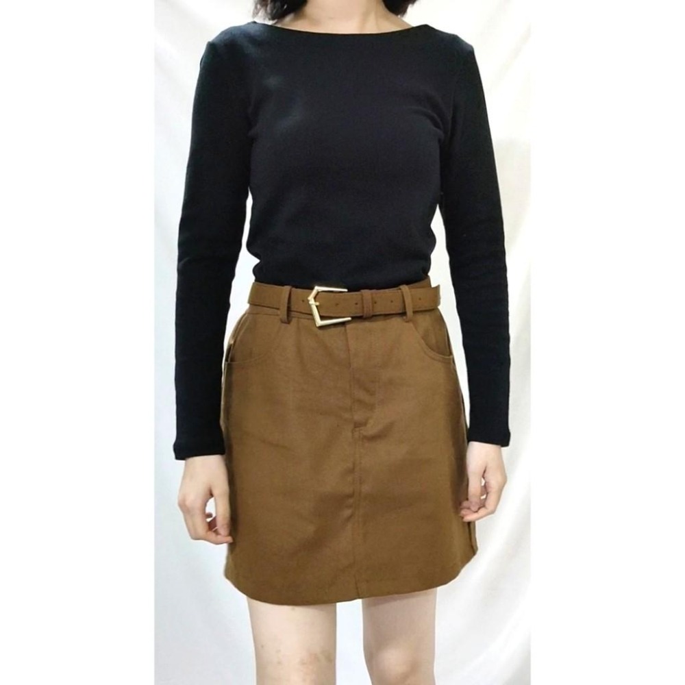 (A46)正韓 圓領簡約百搭長袖上衣(黑.條紋) 內搭 打底衣 合身上衣 女生長袖上衣-細節圖4