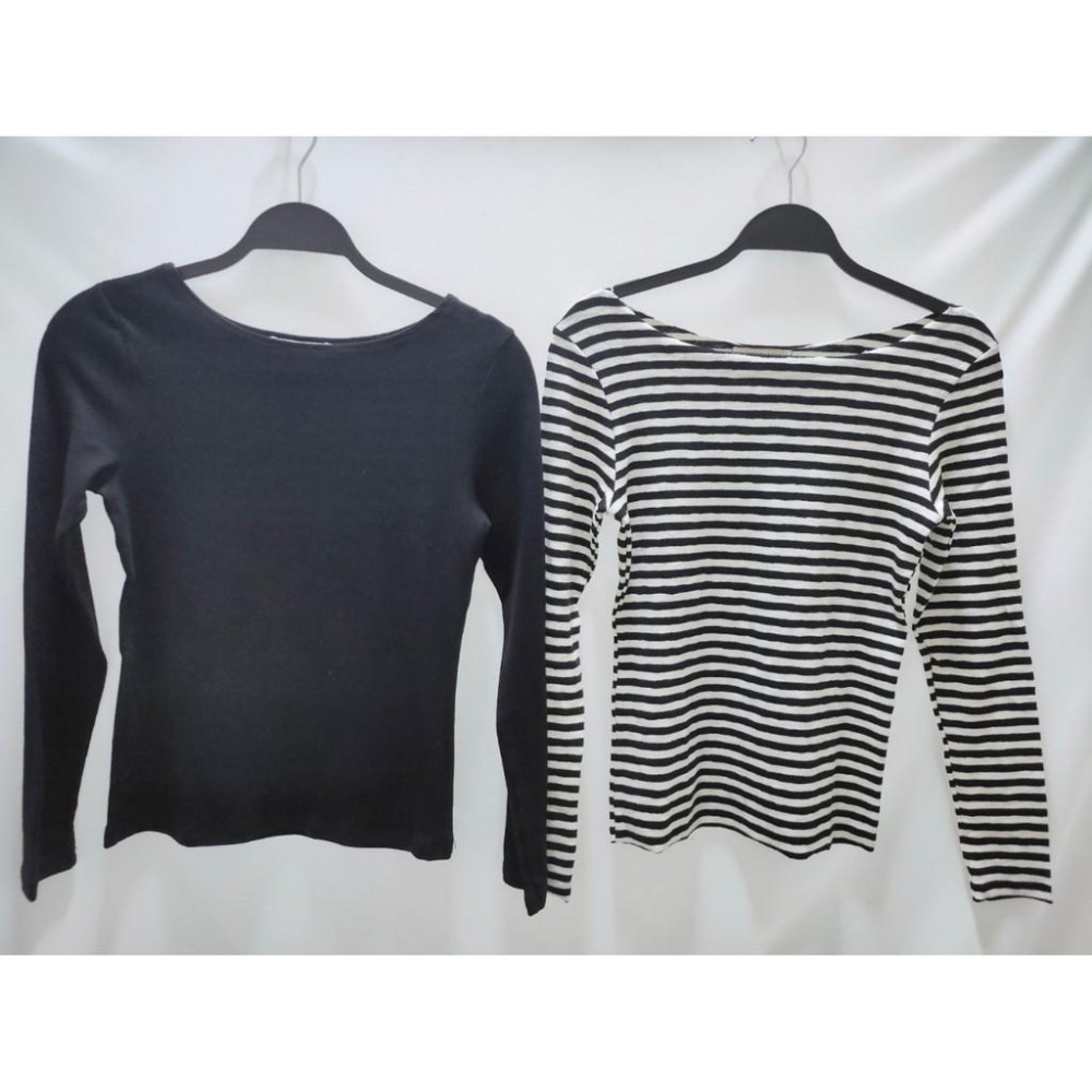 (A46)正韓 圓領簡約百搭長袖上衣(黑.條紋) 內搭 打底衣 合身上衣 女生長袖上衣-細節圖5