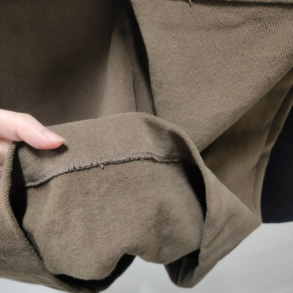 (E31)韓-雙口袋內刷毛後開衩鬆緊休閒裙-2色【現貨-黑】📍折扣出清售完不補/不退換📍-細節圖9