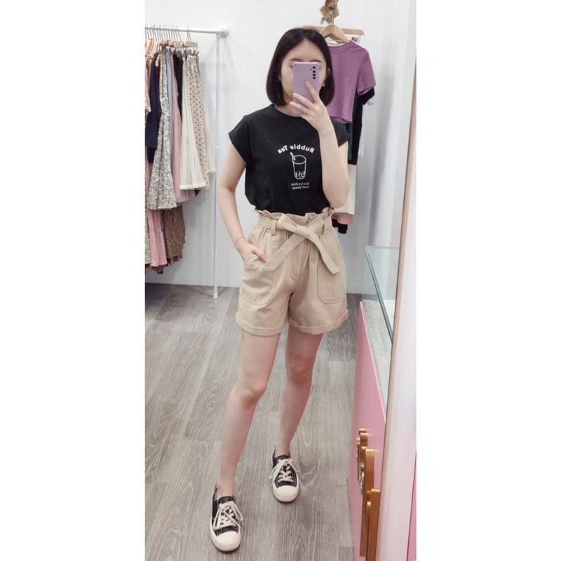 (D10)休閒鬆緊綁帶短褲-3色【現貨-粉】-細節圖3