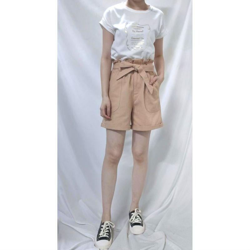 (D10)休閒鬆緊綁帶短褲-3色【現貨-粉】-細節圖5