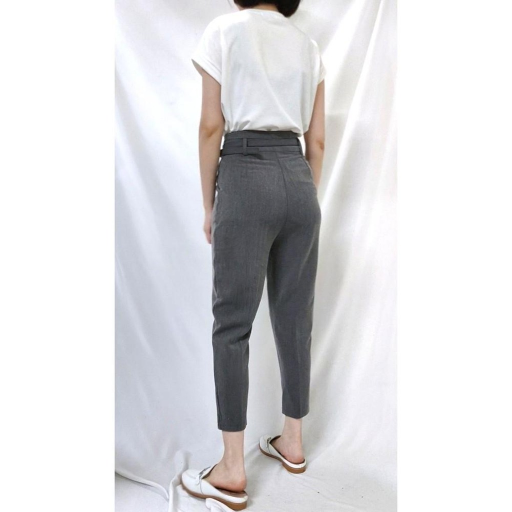 (D17)高腰花瓣造型西裝褲(附皮帶)-2色-細節圖7