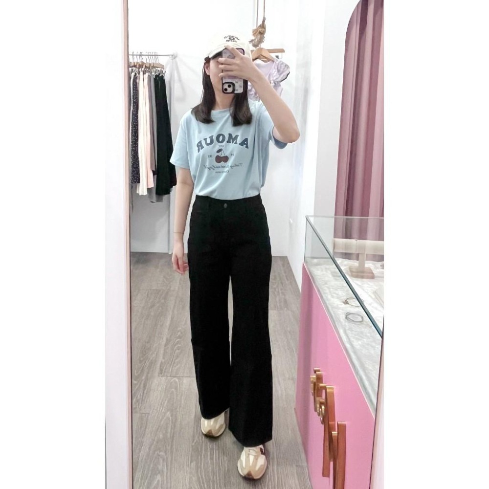 (A377)櫻桃印花圖案短袖上衣-3色-細節圖3