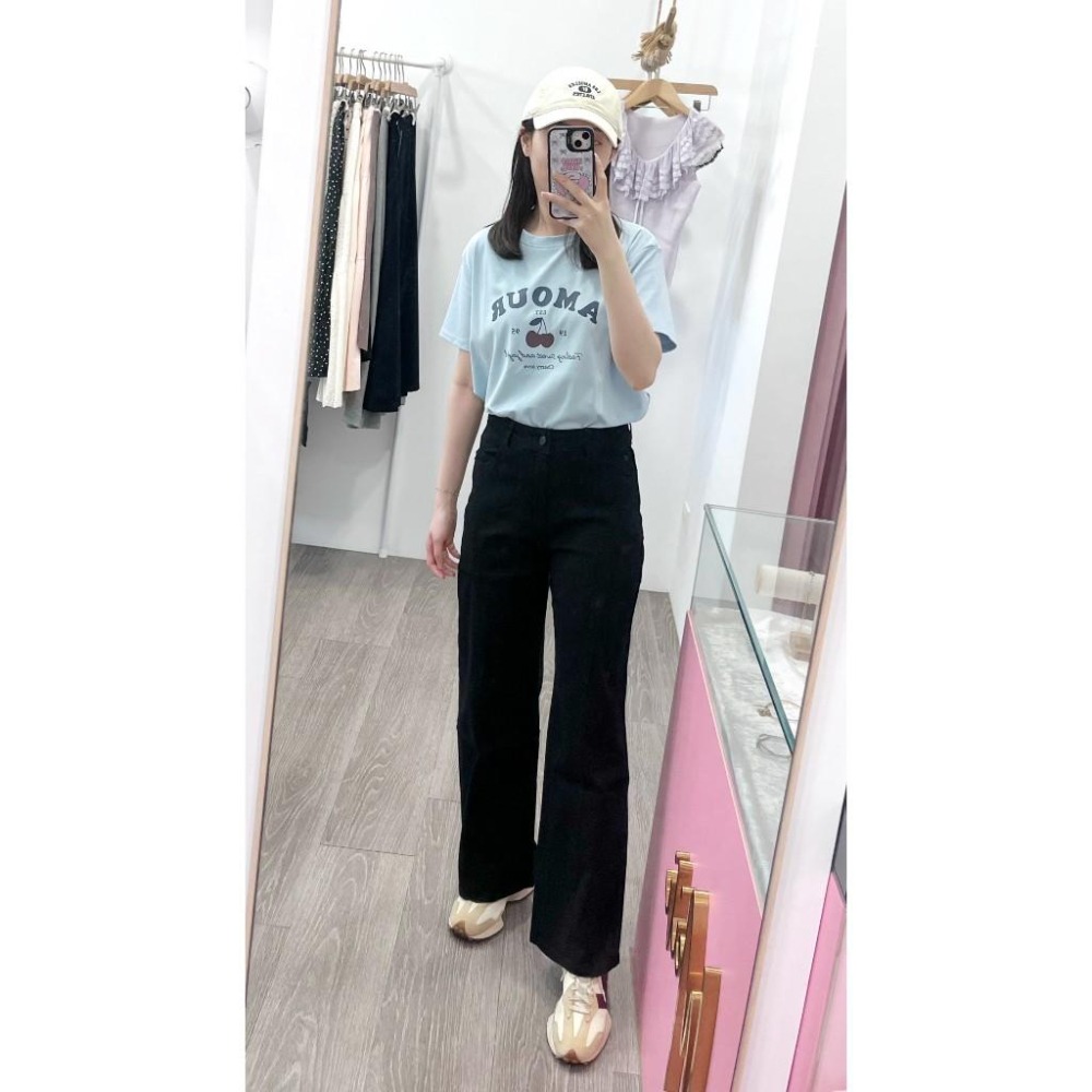 (A377)櫻桃印花圖案短袖上衣-3色-細節圖4