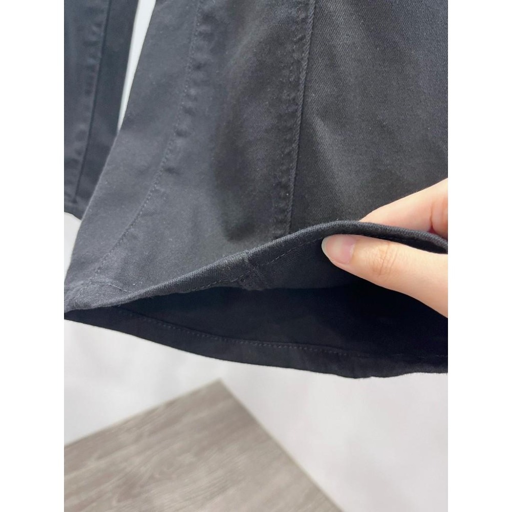 (D247)黑色牛仔彈性寬褲S-XL-細節圖8