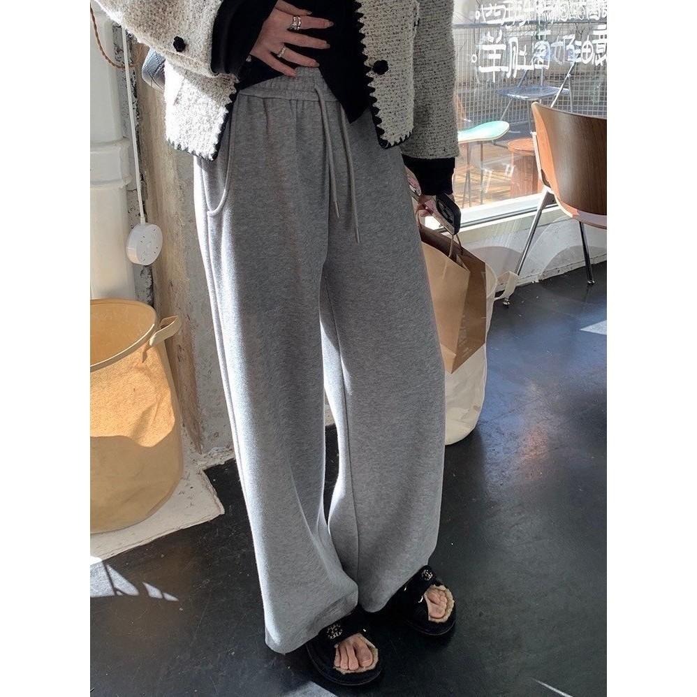 (D236)太空棉休閒綁帶寬褲-3色-細節圖3