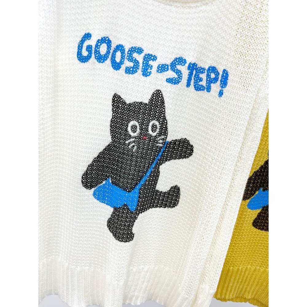 (A392)貓咪印花無袖針織背心-3色 無袖上衣-細節圖5