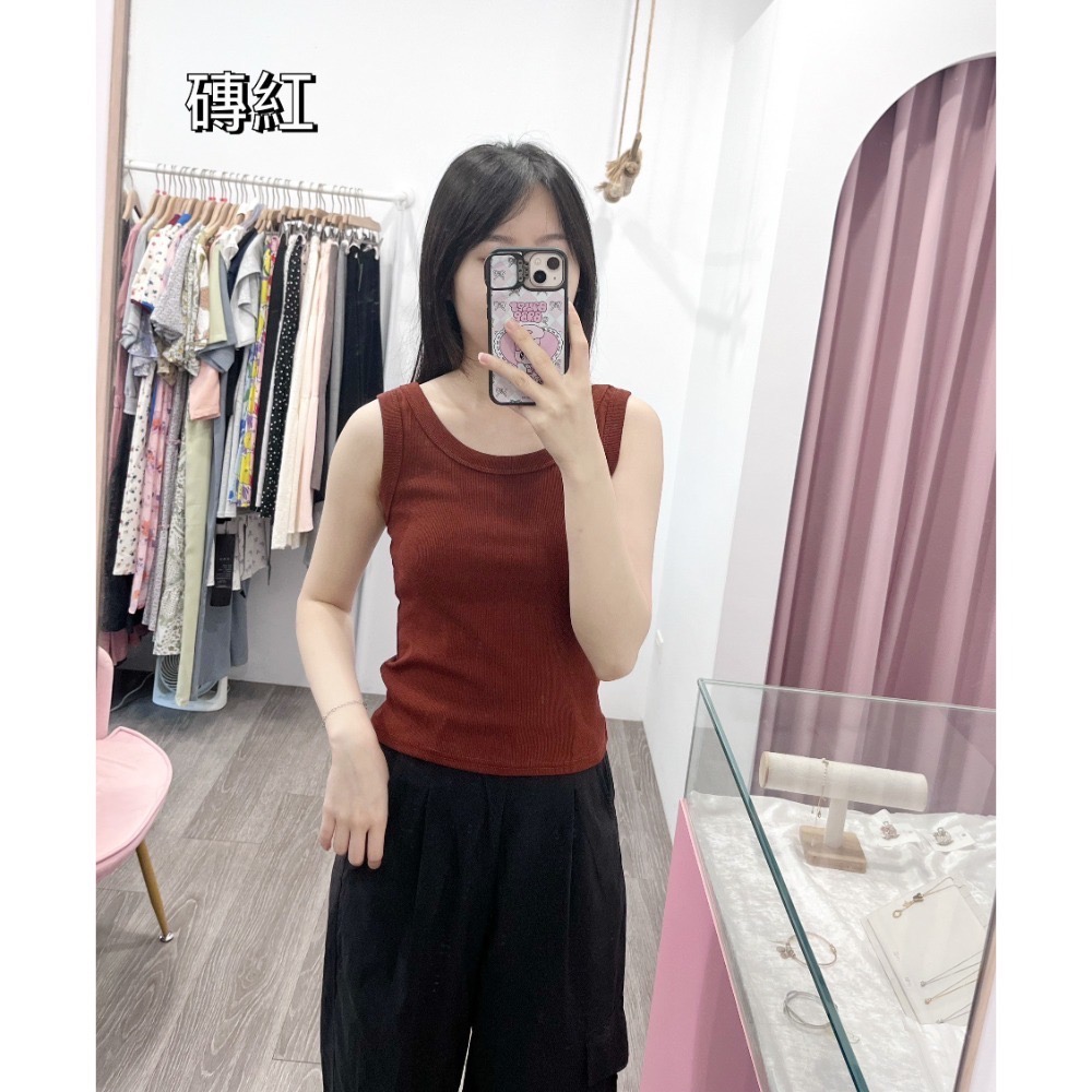 (B18)多色U領素面背心-13色 遮副乳-規格圖3