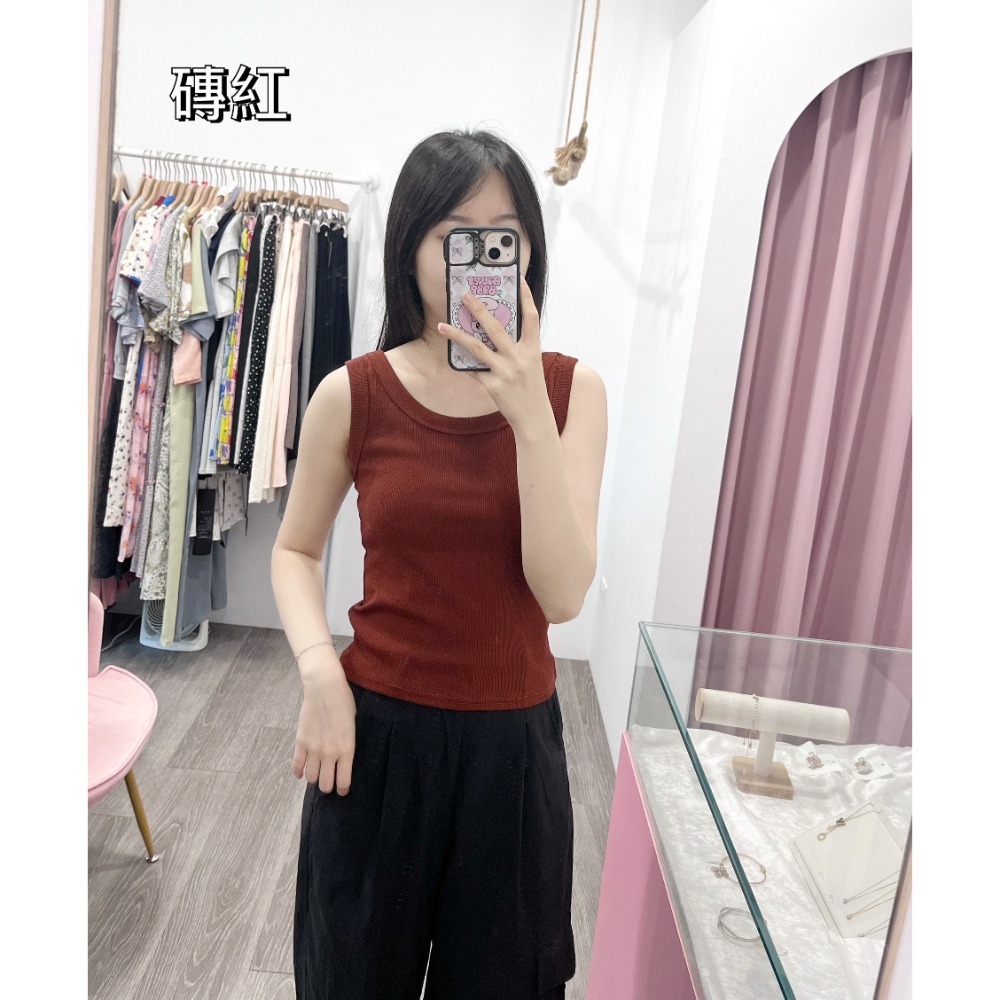 (B18)多色U領素面背心-13色 遮副乳-規格圖3