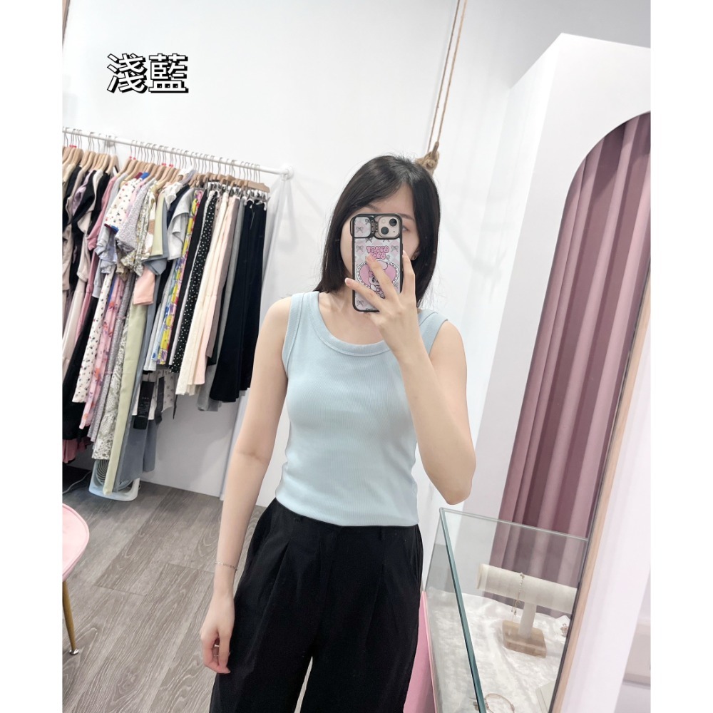 (B18)多色U領素面背心-13色 遮副乳-規格圖3