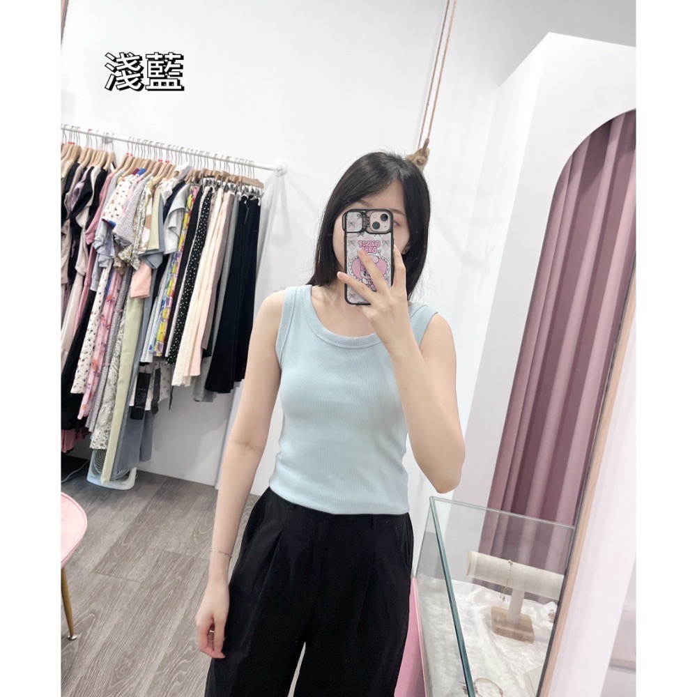 (B18)多色U領素面背心-13色 遮副乳-規格圖3