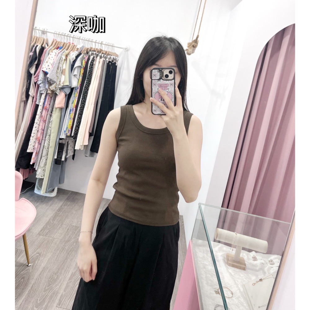 (B18)多色U領素面背心-13色 遮副乳-規格圖3