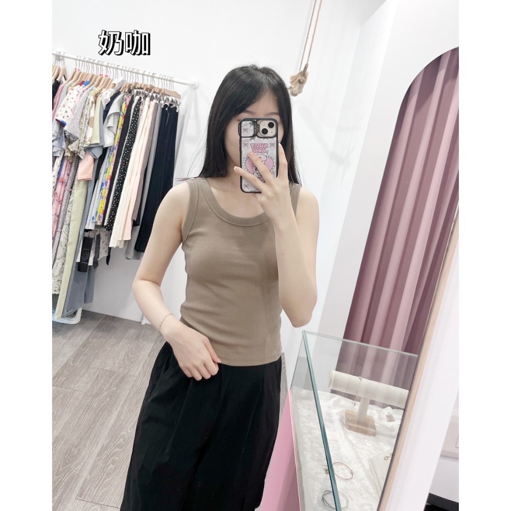 (B18)多色U領素面背心-13色 遮副乳-規格圖3