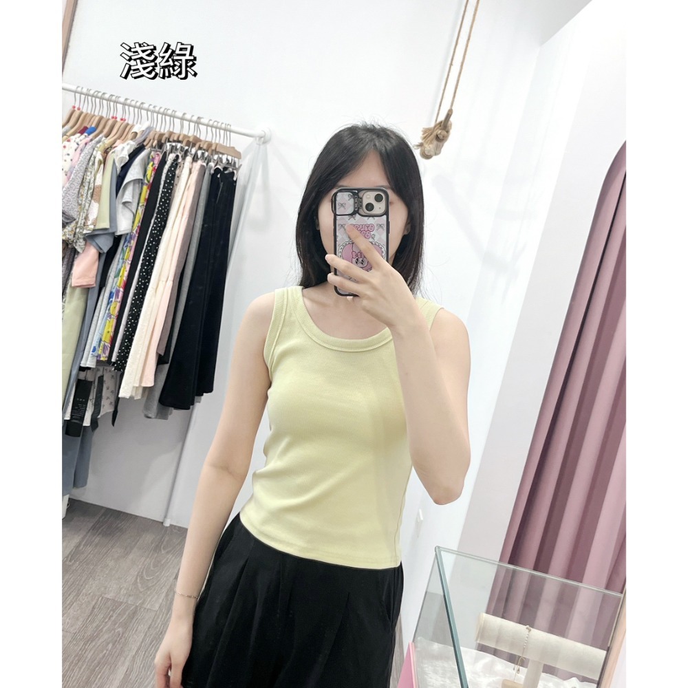 (B18)多色U領素面背心-13色 遮副乳-規格圖3