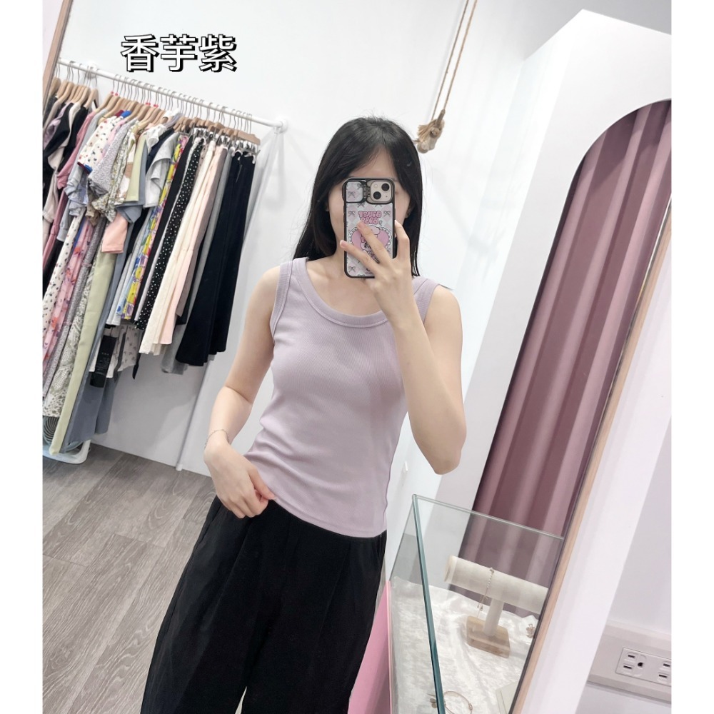 (B18)多色U領素面背心-13色 遮副乳-規格圖3