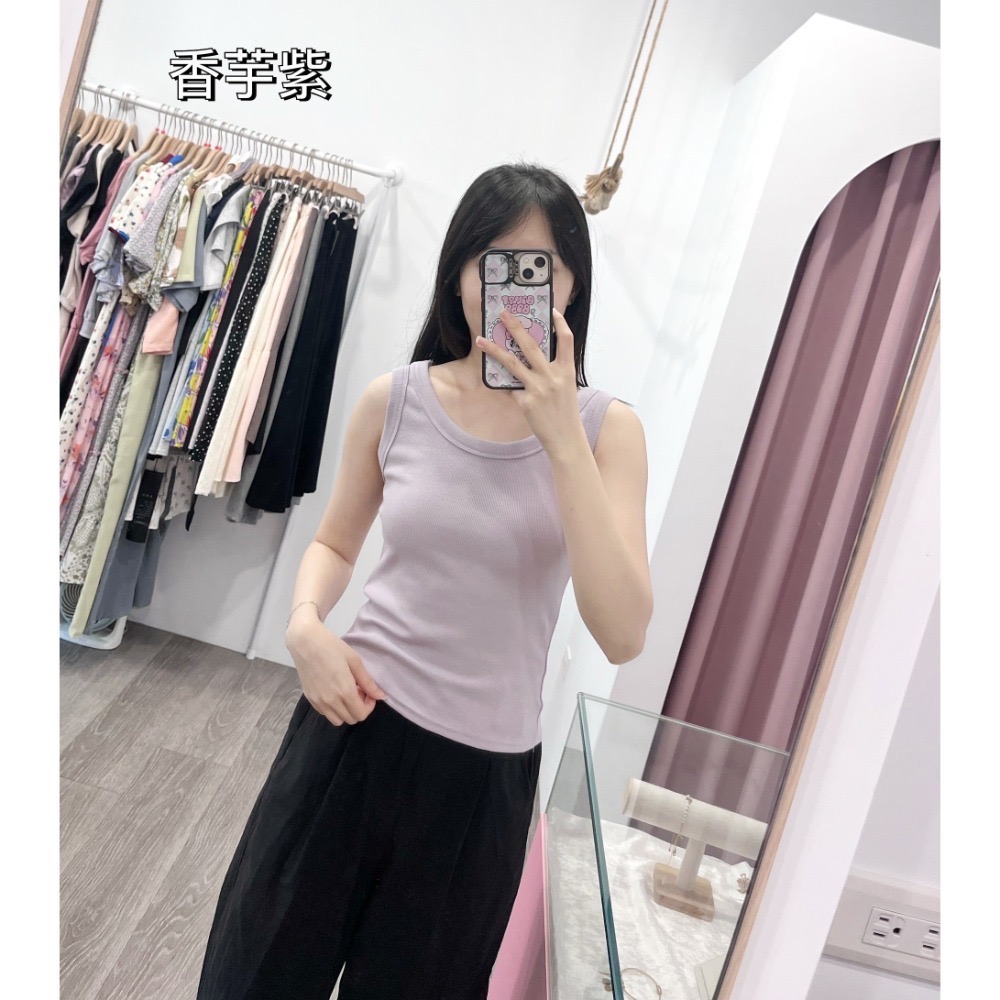 (B18)多色U領素面背心-13色 遮副乳-規格圖3