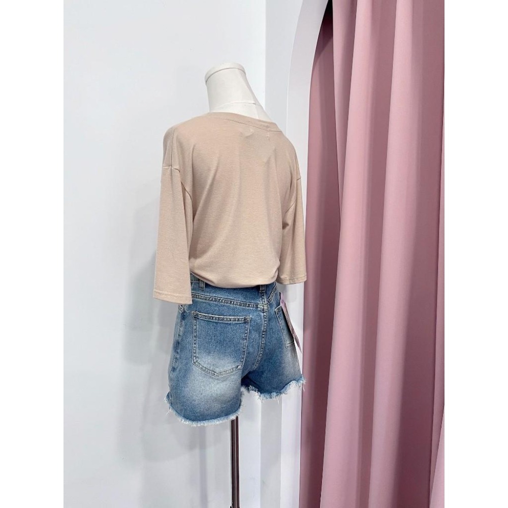 (D246)牛仔抽鬚短褲S-XL-細節圖7