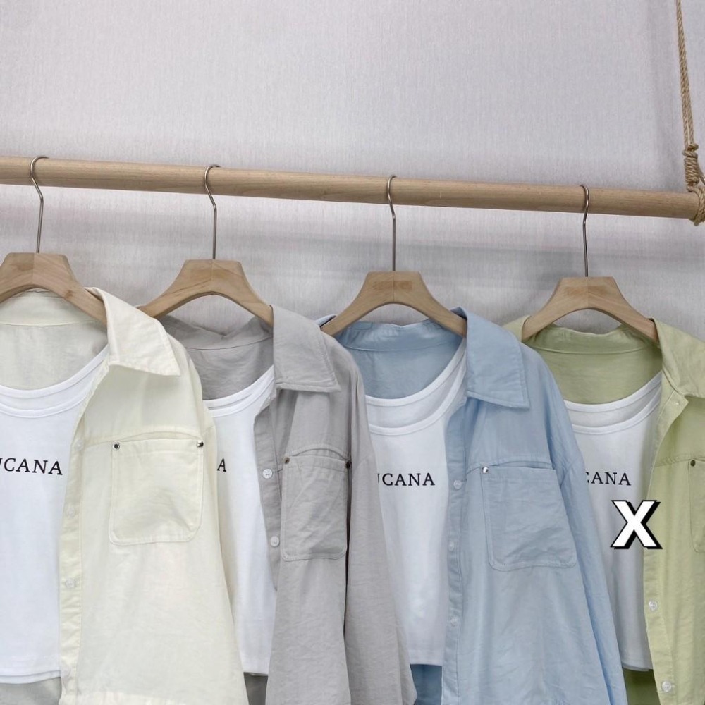 (A389)字母背心+短版下抽繩襯衫-3色 兩件式套裝 襯衫外套 夏天外套-細節圖2