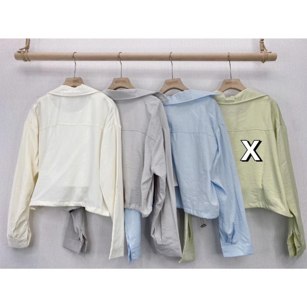 (A389)字母背心+短版下抽繩襯衫-3色 兩件式套裝 襯衫外套 夏天外套-細節圖3