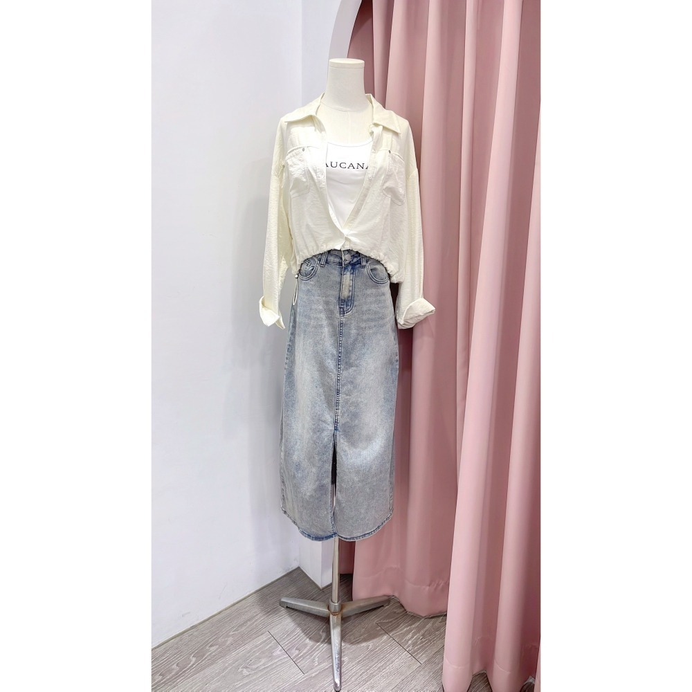 (A389)字母背心+短版下抽繩襯衫-3色 兩件式套裝 襯衫外套 夏天外套-細節圖7