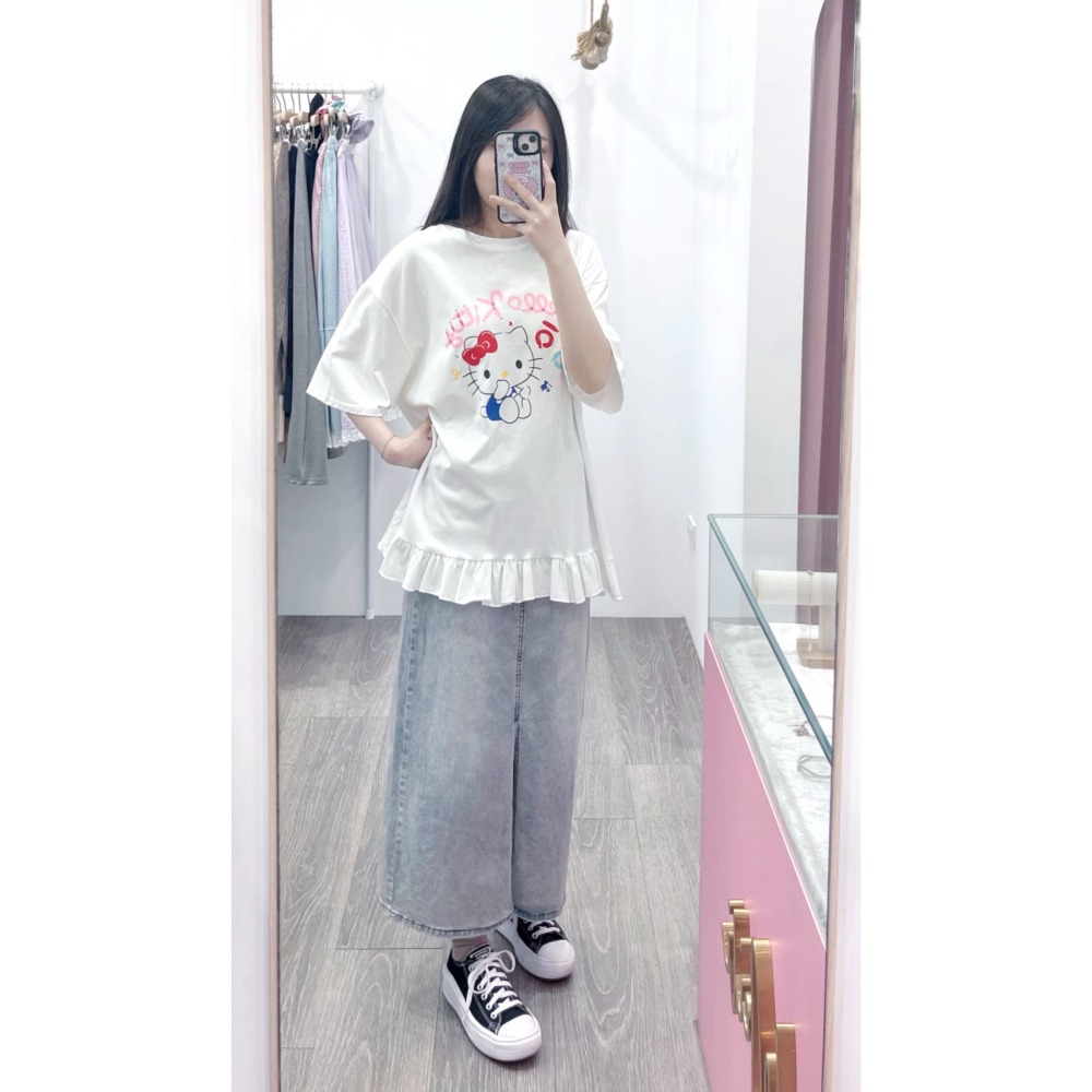 (E81)前開衩牛仔彈性長裙S-XL ✅適合高個女孩-細節圖2