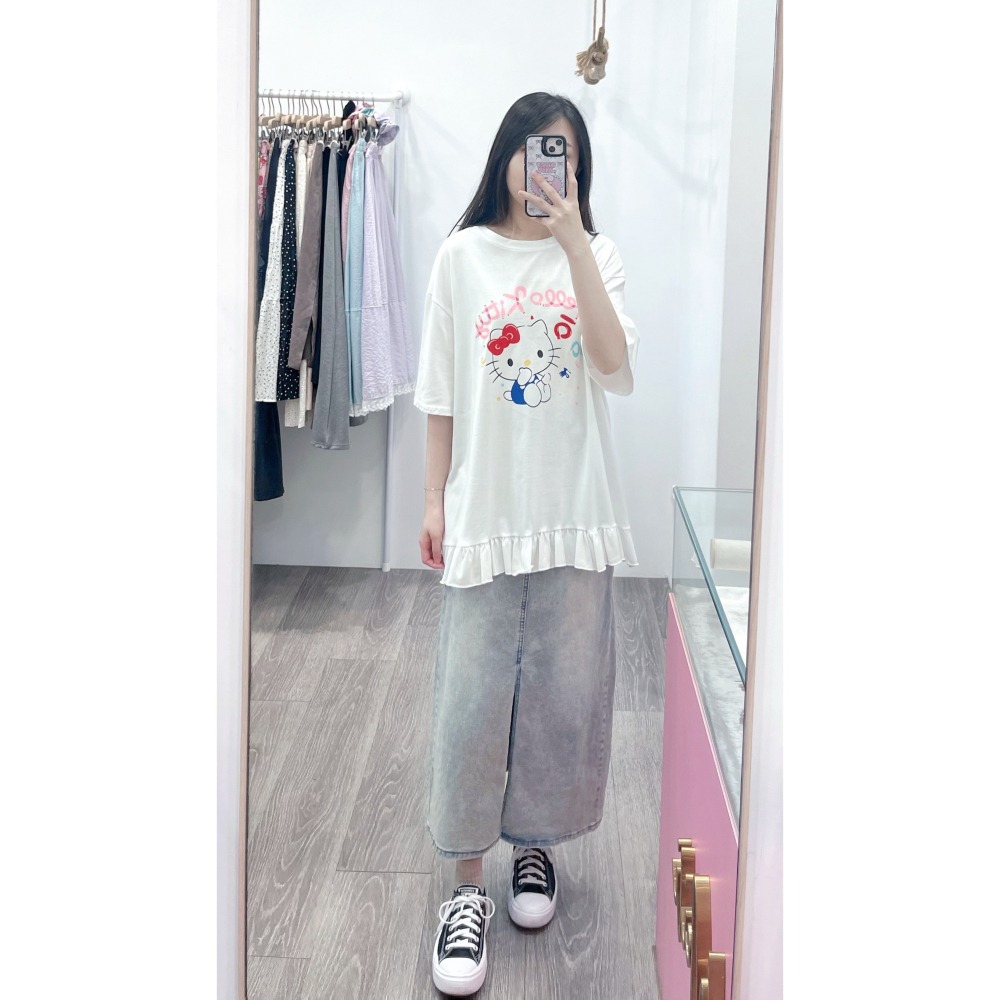 (E81)前開衩牛仔彈性長裙S-XL ✅適合高個女孩-細節圖3