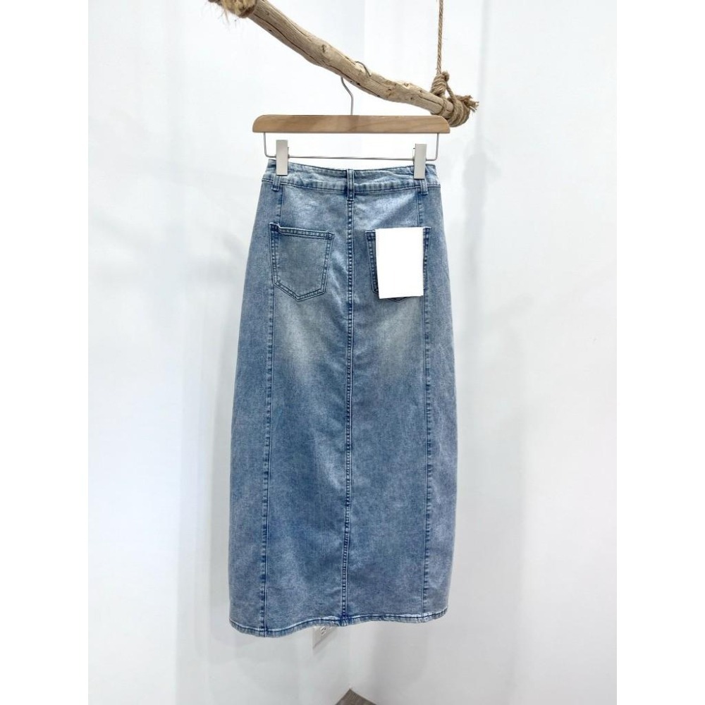 (E81)前開衩牛仔彈性長裙S-XL ✅適合高個女孩-細節圖8