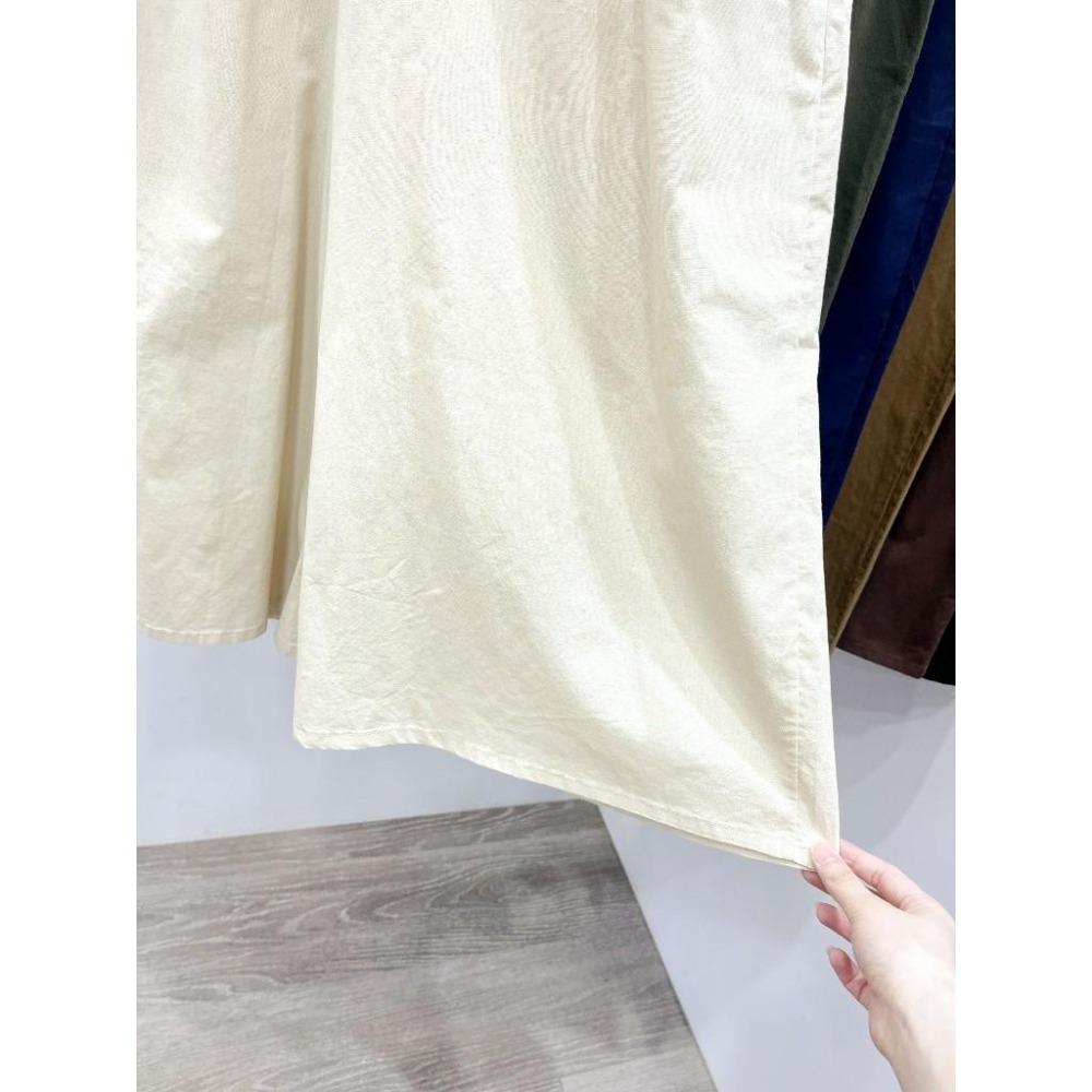 (D248)鬆緊綁帶棉麻八分寬褲-7色 八分褲 寬褲裙-細節圖3