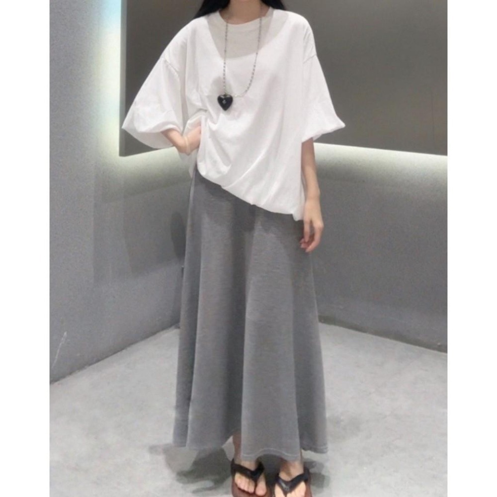 (E82)鬆緊空氣棉長裙-2色  ✅適合高個女孩-細節圖2