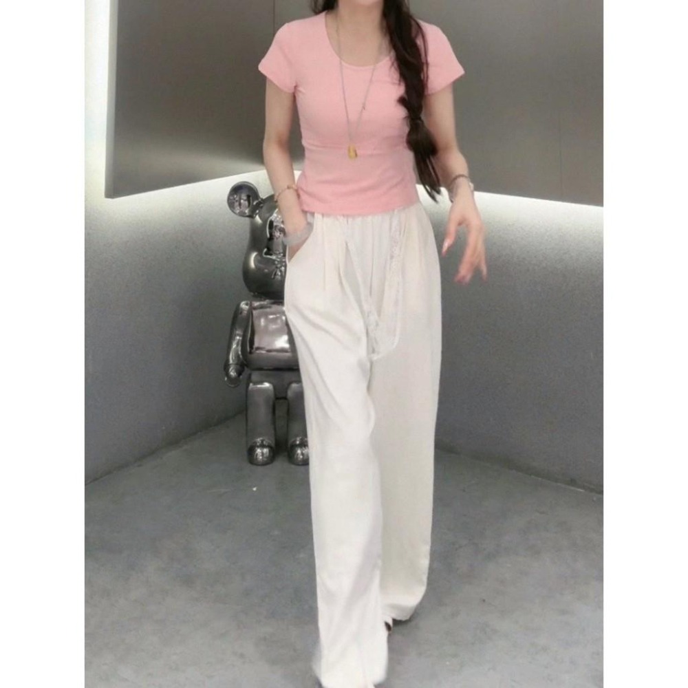 (A391)大U領素面短袖上衣-5色-細節圖3